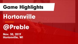 Hortonville  vs @Preble Game Highlights - Nov. 30, 2019