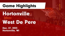 Hortonville  vs West De Pere  Game Highlights - Dec. 27, 2023