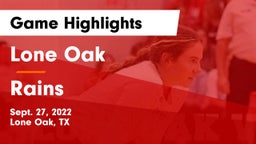 Lone Oak  vs Rains  Game Highlights - Sept. 27, 2022