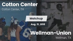 Matchup: Cotton Center High S vs. Wellman-Union  2018