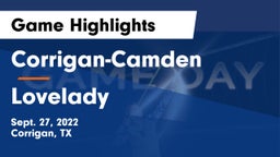 Corrigan-Camden  vs Lovelady  Game Highlights - Sept. 27, 2022
