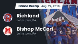 Recap: Richland  vs. Bishop McCort  2018