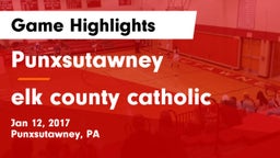 Punxsutawney  vs elk county catholic Game Highlights - Jan 12, 2017