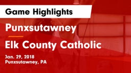 Punxsutawney  vs Elk County Catholic  Game Highlights - Jan. 29, 2018