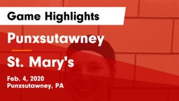 Punxsutawney  vs St. Mary's  Game Highlights - Feb. 4, 2020