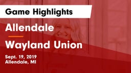 Allendale  vs Wayland Union  Game Highlights - Sept. 19, 2019