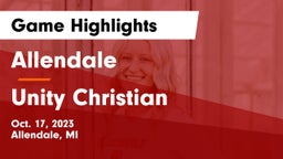 Allendale  vs Unity Christian  Game Highlights - Oct. 17, 2023