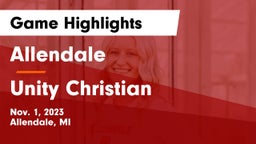 Allendale  vs Unity Christian  Game Highlights - Nov. 1, 2023