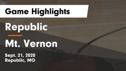 Republic  vs Mt. Vernon  Game Highlights - Sept. 21, 2020