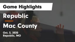 Republic  vs Mac County Game Highlights - Oct. 3, 2020