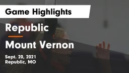 Republic  vs Mount Vernon Game Highlights - Sept. 20, 2021