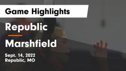 Republic  vs Marshfield  Game Highlights - Sept. 14, 2022