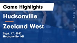 Hudsonville  vs Zeeland West  Game Highlights - Sept. 17, 2022