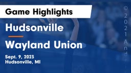 Hudsonville  vs Wayland Union  Game Highlights - Sept. 9, 2023
