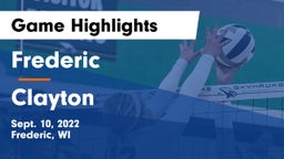 Frederic  vs Clayton  Game Highlights - Sept. 10, 2022