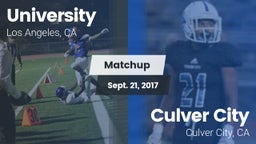 Matchup: University High Scho vs. Culver City  2017