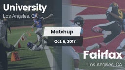 Matchup: University High Scho vs. Fairfax 2017