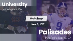 Matchup: University High Scho vs. Palisades  2017