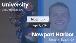 Matchup: University High Scho vs. Newport Harbor  2018
