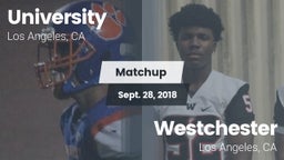 Matchup: University High Scho vs. Westchester  2018