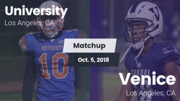 Matchup: University High Scho vs. Venice  2018