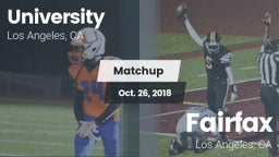 Matchup: University High Scho vs. Fairfax 2018