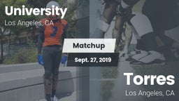 Matchup: University High Scho vs. Torres  2019