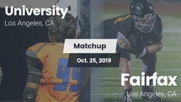 Matchup: University High Scho vs. Fairfax 2019