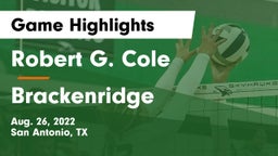 Robert G. Cole  vs Brackenridge  Game Highlights - Aug. 26, 2022