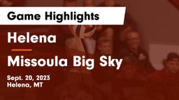 Helena  vs Missoula Big Sky  Game Highlights - Sept. 20, 2023