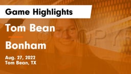 Tom Bean  vs Bonham  Game Highlights - Aug. 27, 2022