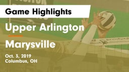Upper Arlington  vs Marysville  Game Highlights - Oct. 3, 2019
