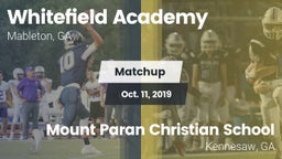 Matchup: Whitefield Academy vs. Mount Paran Christian School 2019