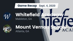 Recap: Whitefield Academy vs. Mount Vernon School 2020