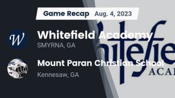 Recap: Whitefield Academy vs. Mount Paran Christian School 2023