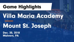 Villa Maria Academy  vs Mount St. Joseph Game Highlights - Dec. 20, 2018