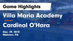 Villa Maria Academy  vs Cardinal O'Hara  Game Highlights - Dec. 29, 2018