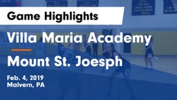 Villa Maria Academy  vs Mount St. Joesph Game Highlights - Feb. 4, 2019