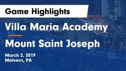 Villa Maria Academy  vs Mount Saint Joseph Game Highlights - March 2, 2019