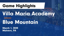 Villa Maria Academy  vs Blue Mountain  Game Highlights - March 1, 2020