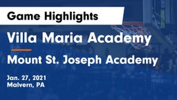 Villa Maria Academy  vs Mount St. Joseph Academy Game Highlights - Jan. 27, 2021
