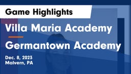 Villa Maria Academy  vs Germantown Academy Game Highlights - Dec. 8, 2023