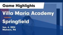 Villa Maria Academy  vs Springfield  Game Highlights - Jan. 6, 2024