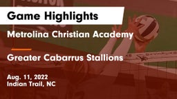 Metrolina Christian Academy  vs Greater Cabarrus Stallions Game Highlights - Aug. 11, 2022