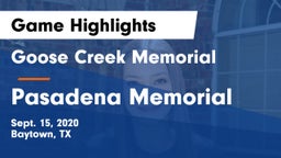 Goose Creek Memorial  vs Pasadena Memorial  Game Highlights - Sept. 15, 2020