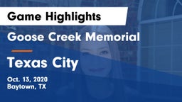Goose Creek Memorial  vs Texas City  Game Highlights - Oct. 13, 2020