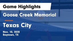 Goose Creek Memorial  vs Texas City  Game Highlights - Nov. 10, 2020