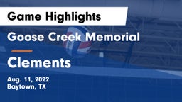 Goose Creek Memorial  vs Clements  Game Highlights - Aug. 11, 2022