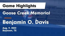Goose Creek Memorial  vs Benjamin O. Davis  Game Highlights - Aug. 9, 2022