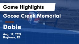 Goose Creek Memorial  vs Dobie Game Highlights - Aug. 12, 2022